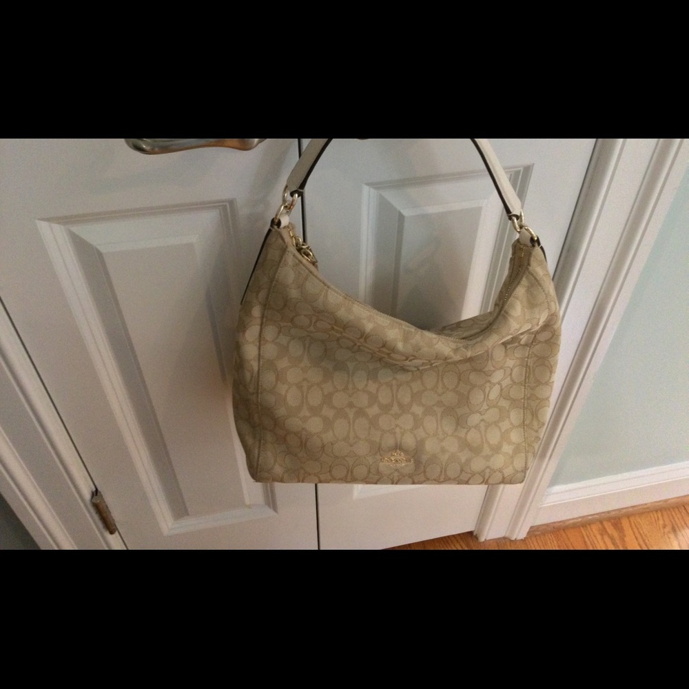 Authentic Coach Tan/White Bag
